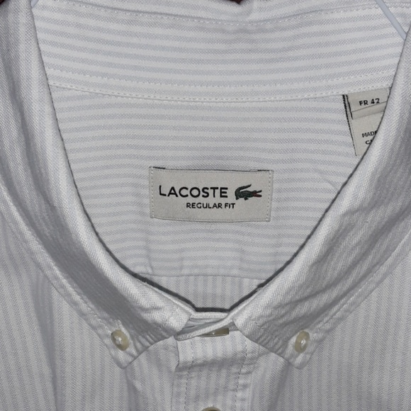 SOLD! Lacoste Regular Fit Button Down Men's Shirt EUC - Picture 2 of 8